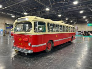 ETS 148, a 1947 Canadian Car & Foundry Brill T-44, on display at the K-Days exhibition. Photographed by Nico Sander on July 20, 2025.